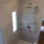 custom tile shower with fixtures